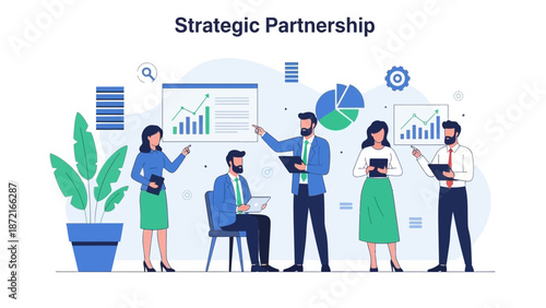 Business Team Discussing Strategic Partnership and Growth Strategy