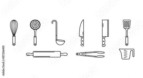 Essential kitchen utensils for cooking