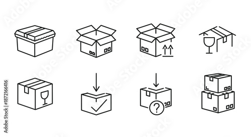 Various packaging and shipping icons
