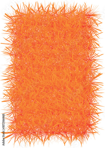 Bright orange fluffy texture a vibrant colorful fur or fiber isolated vector illustration