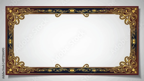 Ornate gilded antique frame with intricate corner detailing for photo display.
