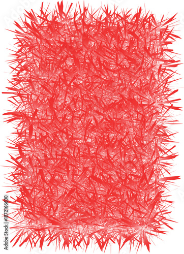 Vibrant red fluffy texture a bright colorful fur or fiber isolated vector illustration