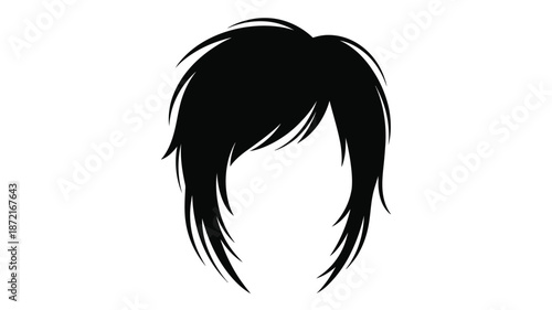 Stylish layered haircut design in black and white a striking silhouette