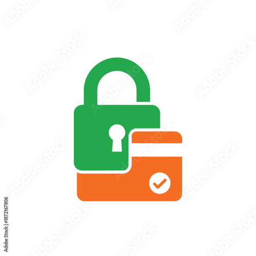 Secure online payment and credit card transaction safety concept with a padlock and credit card