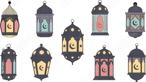 lanterns in night scene