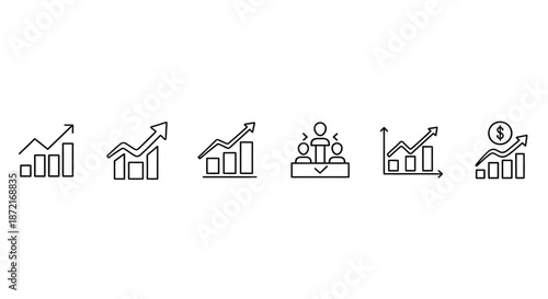 Illustrations of business growth and team collaboration