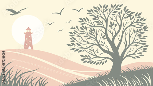 Modern Vector Illustration of a Person in Athletic Wear with Geometric Background