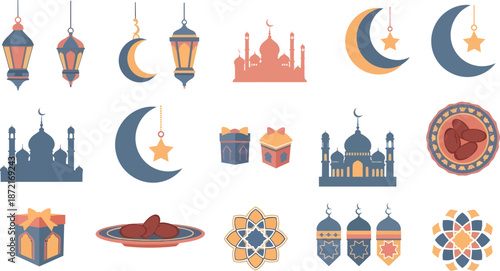 mosque lanterns crescent moon star gifts plate