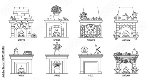 Seasonal fireplace decorations
