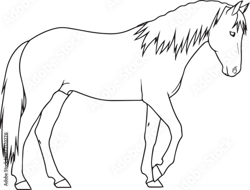 silhouette of clean vector of Horse isolated on white background