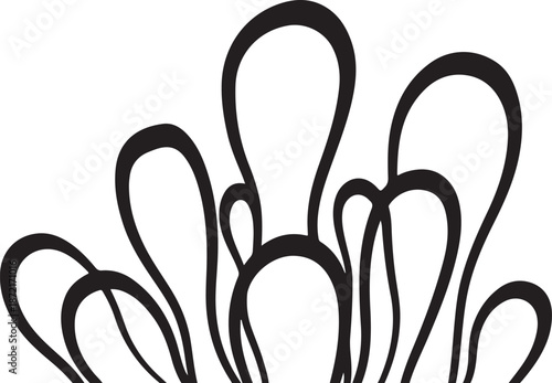 Black abstract shapes on white background illustration design