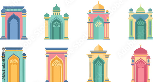Colorful ornate archways