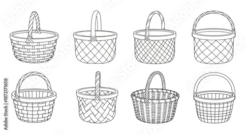 Collection of handcrafted wicker baskets