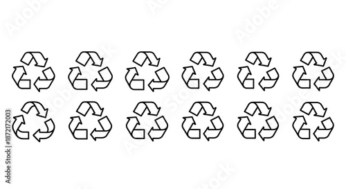Array of recycling symbols