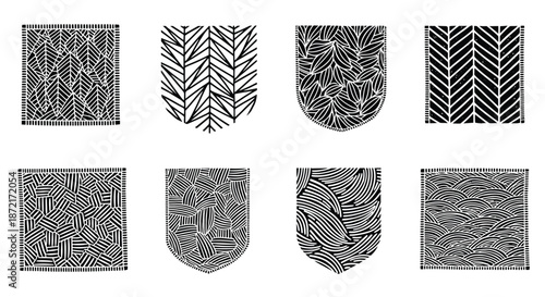 Abstract black and white geometric patterns