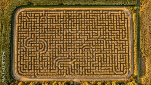 Wallpaper Mural Aerial view of a large corn maze in a rural field Torontodigital.ca
