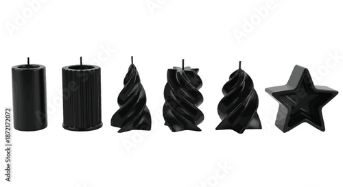 Collection of modern black candles