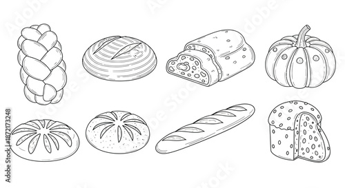 Assorted breads and pastries