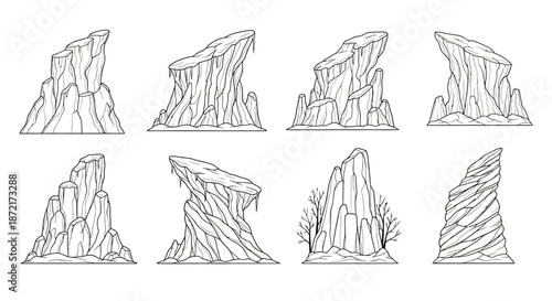 Collection of abstract rock formations