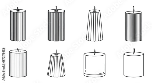 Collection of different shaped candles