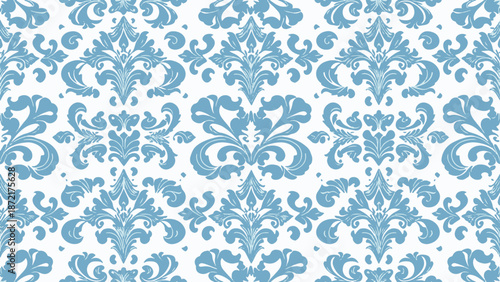 Damask seamless pattern,damask Ikat floral seamless pattern vector illustration,green and white background,