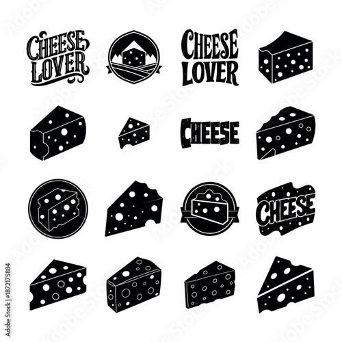 Professional Cheese Graphics for Menu Design and Product Packaging.
