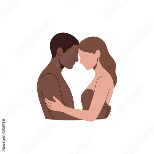 Loving couple embracing in tender moment together