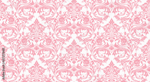 Ornamental Heritage Damask Seamless Pattern with Refined Victorian Style