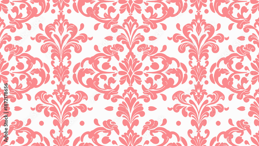 Fototapeta premium Gothic Black Damask Seamless Pattern with Dramatic Ornate Elements