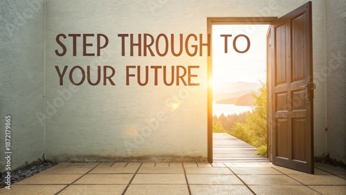 Open Doorway to a Bright Future with Pathway Ahead