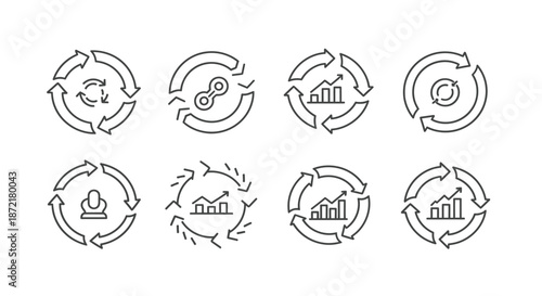 Illustrations of various cyclic processes