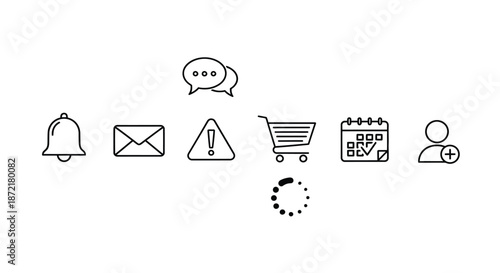 Notification and shopping icons