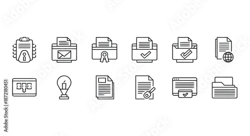 Set of document and file icons