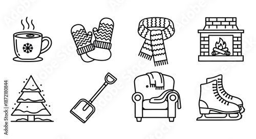 Cozy winter scene with warm essentials