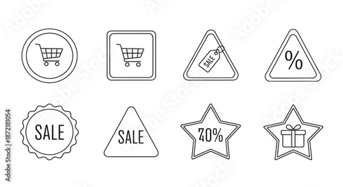 Various sale and discount symbols