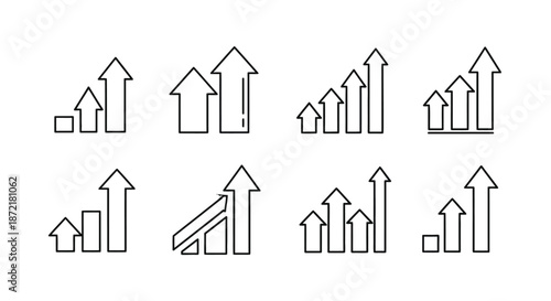 Set of upward arrows in various configurations