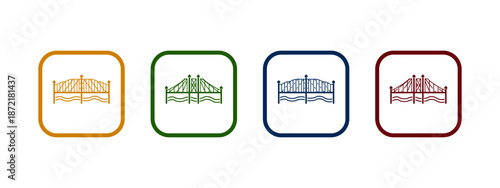 bridge icon vector illustration. bridge icon in different color design.
