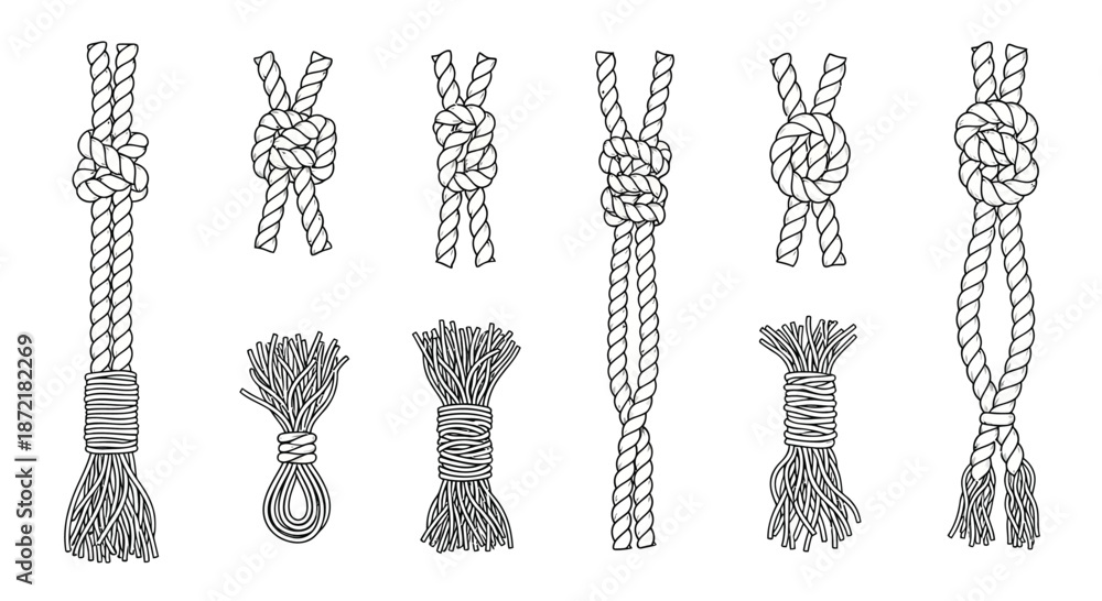 Fotografie Various knots and rope techniques