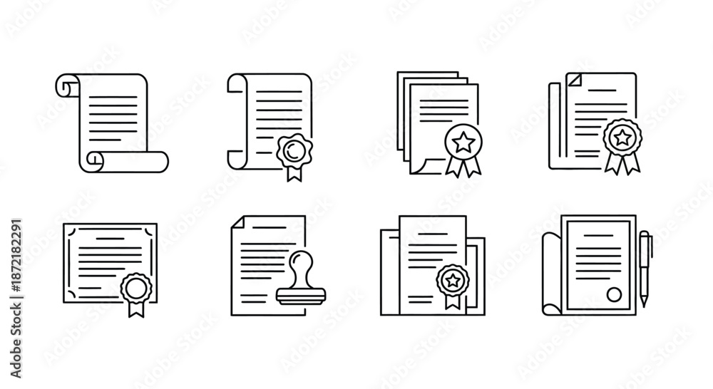 Εκτύπωση καμβά Various document icons displaying official and formal themes