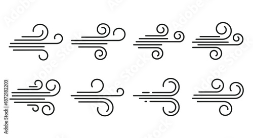 Set of wind direction icons