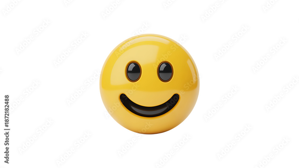 Fototapeta premium 3D Happy smiling face emoji joy