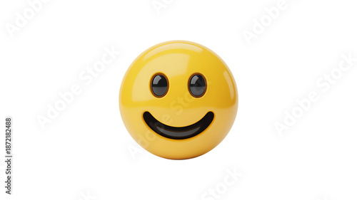 3D Happy smiling face emoji joy