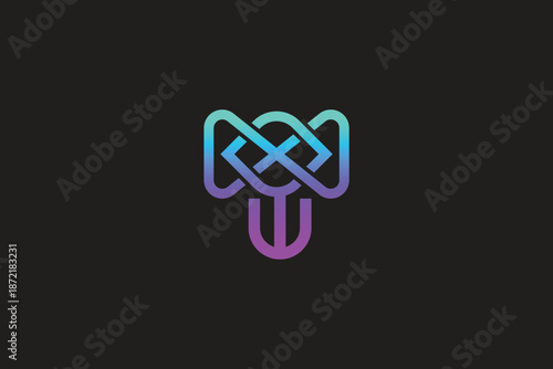A stylized letter t Logo with a vibrant gradient color scheme on a dark background, this Logo for Business, Technology and Professional Brand Identity