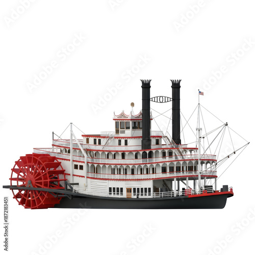 Steamboat illustration isolated on transparent background