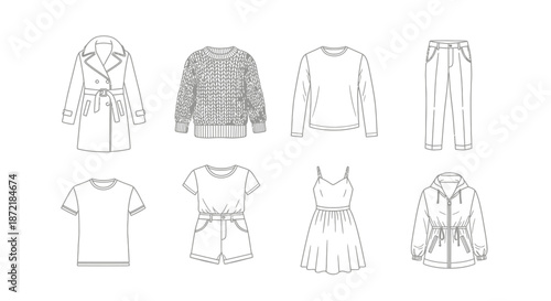 Collection of casual and formal wear