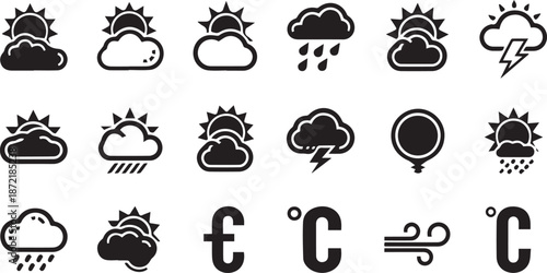 weather forecast icon set vector illustration