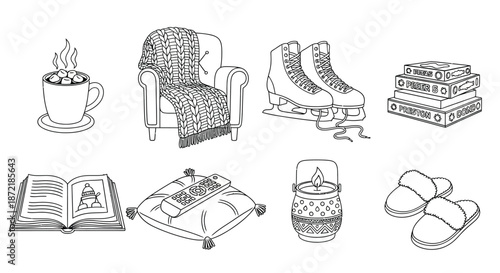 Cozy winter activities and items