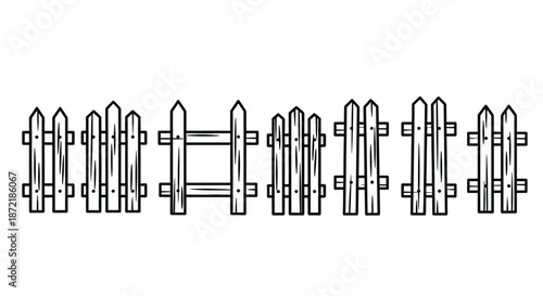 Classic wooden picket fence