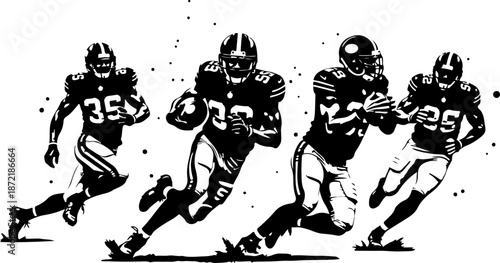 Game Day Heroes American Football Player Silhouette