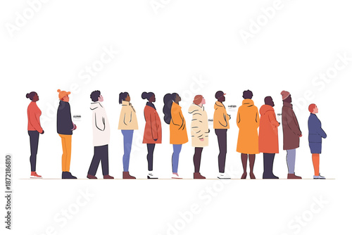 voting queue isolated illustration